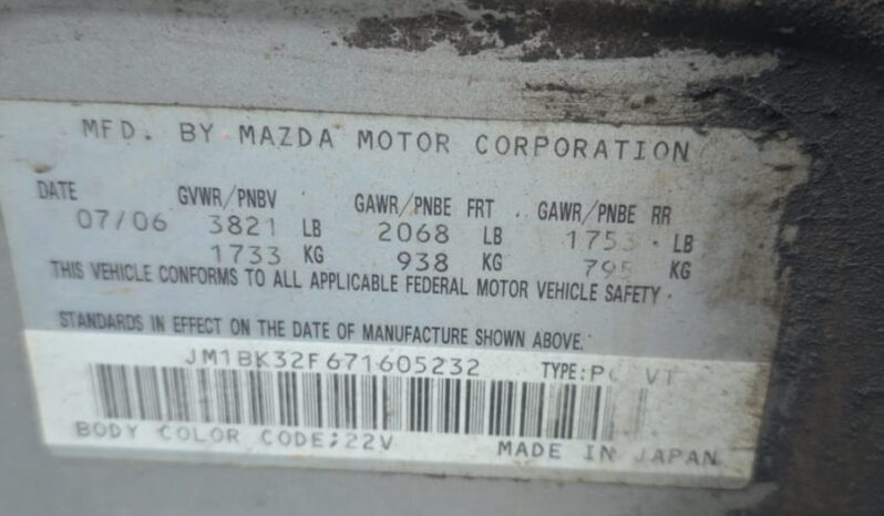 
								2007 Mazda 3 UNKNOWN FWD Sedan full									